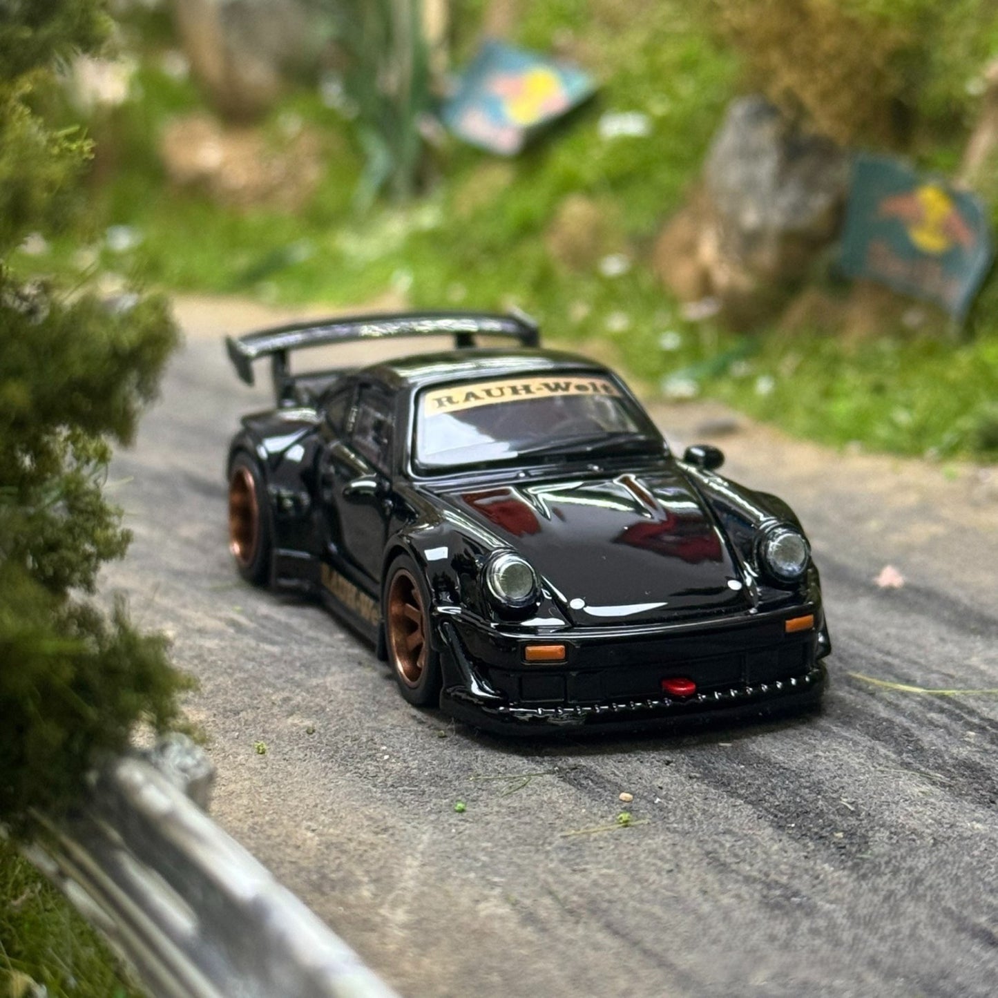 FG Model RWB 930 Porsche Black Full Open 1/64 Diecast Car New