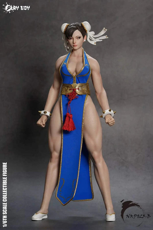 1/6 Chun-Li Street Fighter Collectible Figure Blue Outfit Play Toy PT