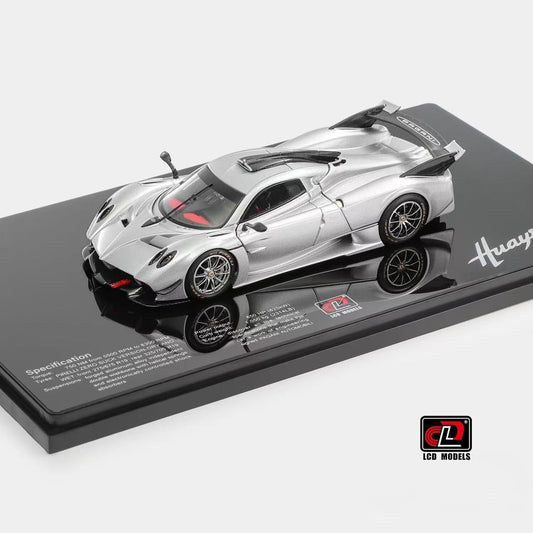 LCD Models 1/43 Pagani Huayra R Silver Full Opening Diecast Model
