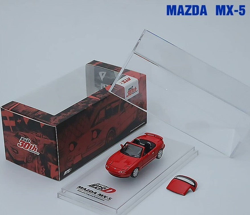 ATS Model Mazda MX-5 Miata Initial D 1/64 Diecast Model Car Red
