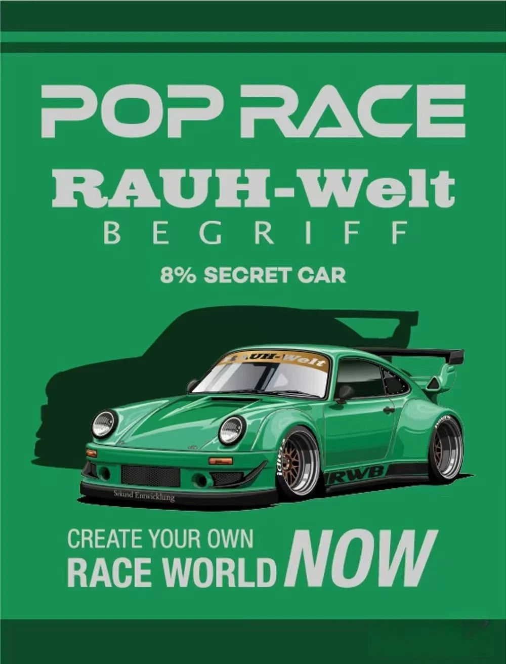 XCARTOYS PopRace RWB 930 Porsche Green HEC 2026 Exclusive 1/64