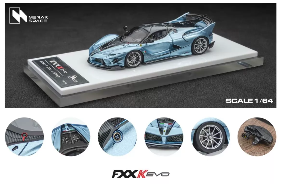 MerakSpace 1/64 Resin Ferrari FXX-K EVO 6 Color Options