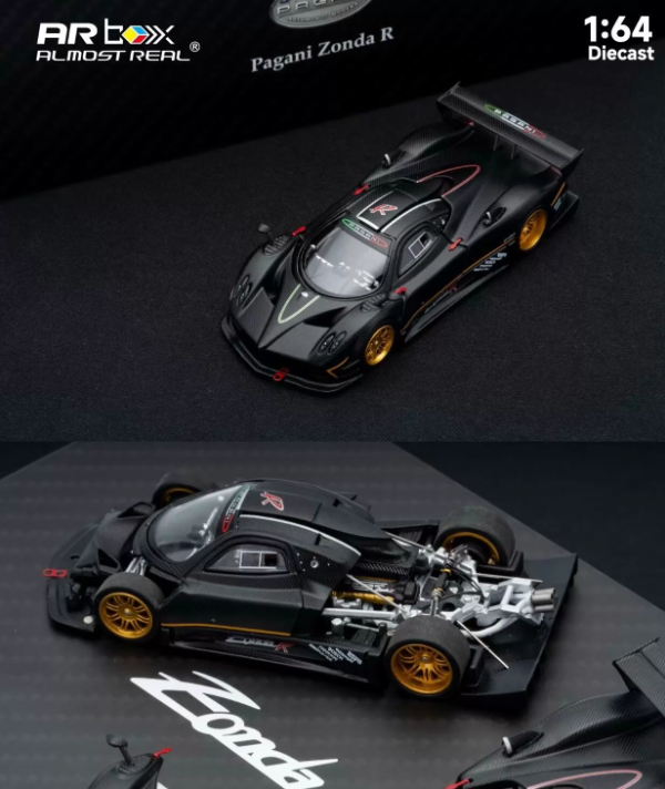 ARbox Almost Real 1/64 Pagani Zonda R Matte Carbon Black Diecast