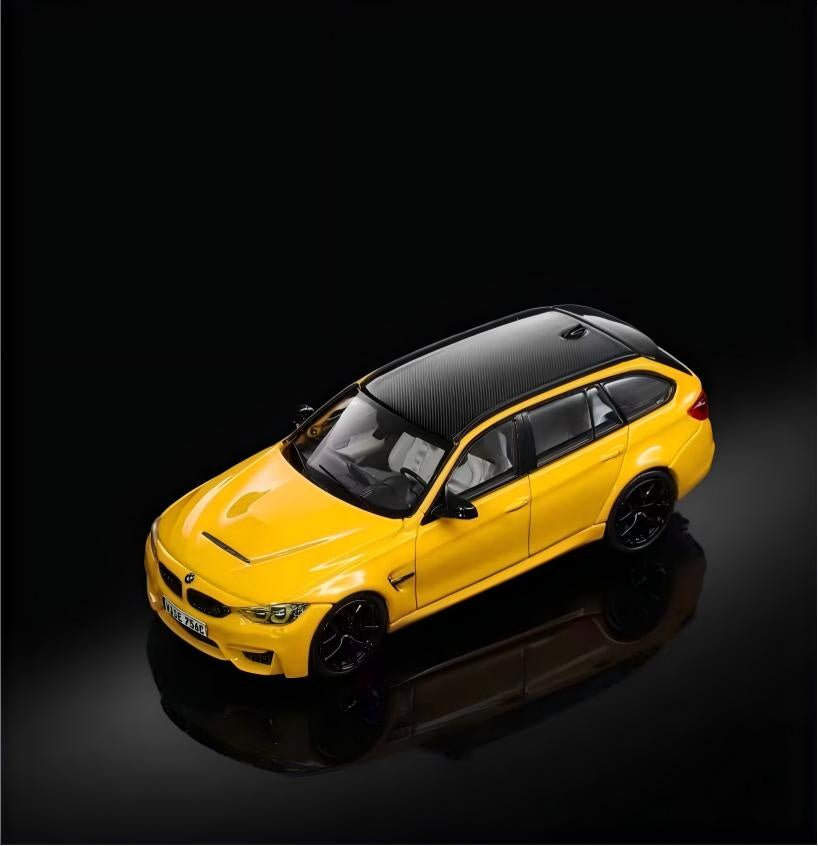 Mortal BMW M3 F81 Wagon Yellow Carbon Roof 1/64 Ltd