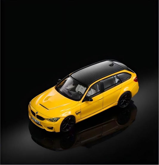 Mortal BMW M3 F81 Wagon Yellow Carbon Roof 1/64 Ltd