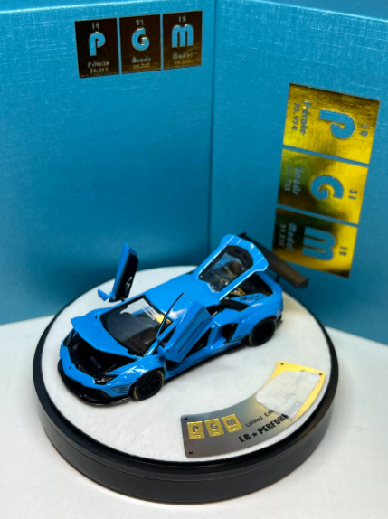 PGM 1/64 LBWK Lamborghini LP700-4 BB Blue Deluxe Round Box #889