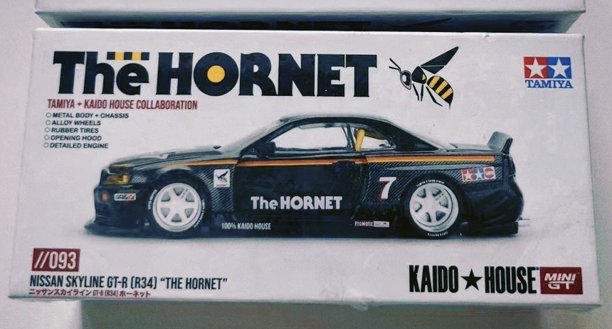 MINI GT 093 Kaido House Nissan Skyline GT-R R34 The Hornet Clear Coat Chase
