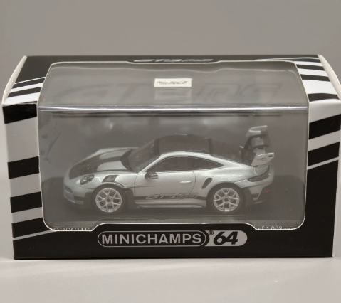 Minichamps 1/64 Porsche 911 GT3 RS 2023 Silver White Wheels