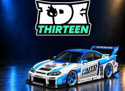 POP RACE x LBWK 1/64 Nissan Silvia S15 IDE Limited White Blue