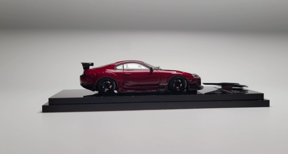 YM Model 1/64 Toyota Supra A80 Red Opening Hood Model