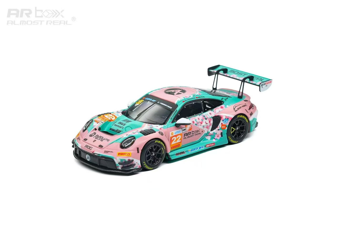 AR BOX Porsche 911 GT3 R 2026 China GT Peach Blossom Livery Car Preorder
