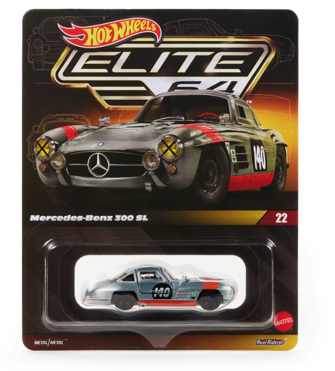 Hot Wheels Elite 64 Mercedes-Benz 300 SL #140 Gullwing 1/64 Model
