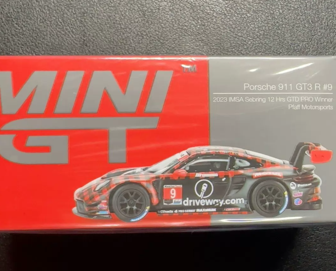 MINI GT 770 Porsche 911 GT3 R Red Plaid 2023 IMSA Winner Boxed 1/64