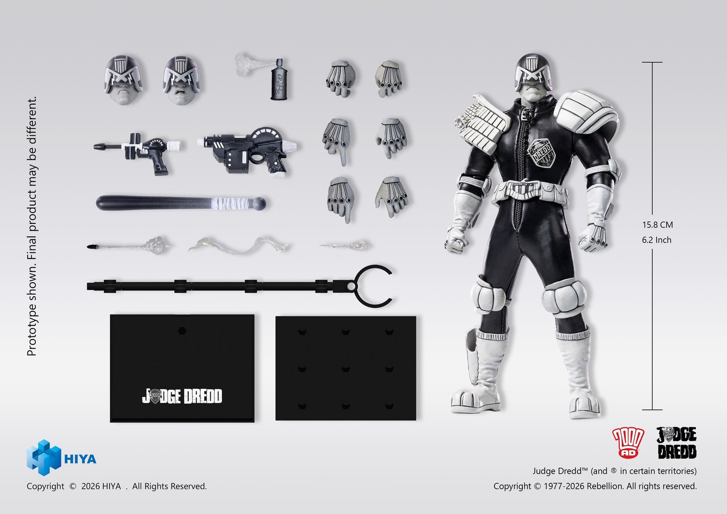 Hiya 1/12 Judge Dredd – Monochrome Edition –Preorder Jan 2027