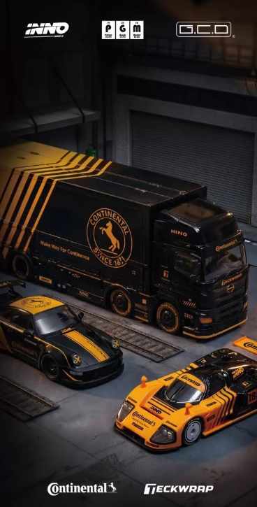 INNO PGM GCD 1:64 Hino Truck & 3 Cars Continental HEC Dinner Exclusive Set