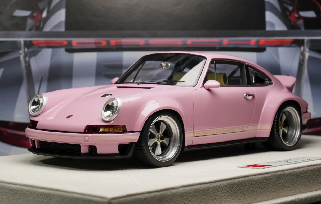DEEPMAKER 1:64 Porsche 964 Singer DLS Pink Turkey Limited Resin Model