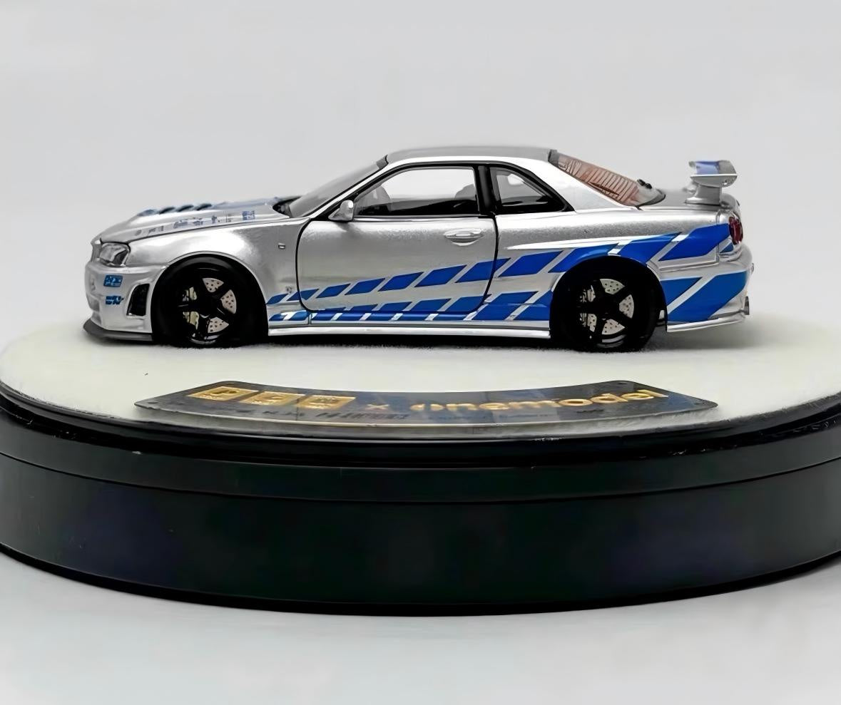 PGM 1:64 Nissan GTR R34 Paul Walker Fast Furious Deluxe w/Engine