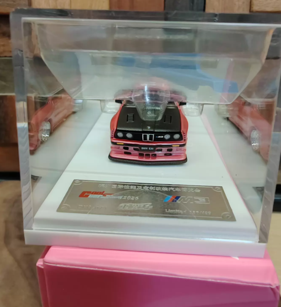 DKA 1/64 BMW E30 M3 Pink Shenzhen Expo Limited Diecast Model