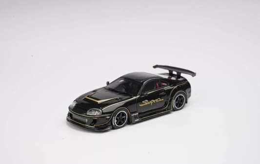 YM Model 1/64 Toyota Supra A80 Black Gold Resin Model