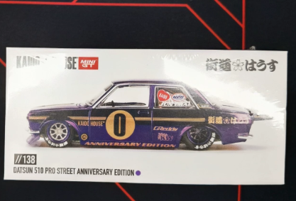 MINI GT Kaido House 1/64 Datsun 510 Pro Street Chrome Purple