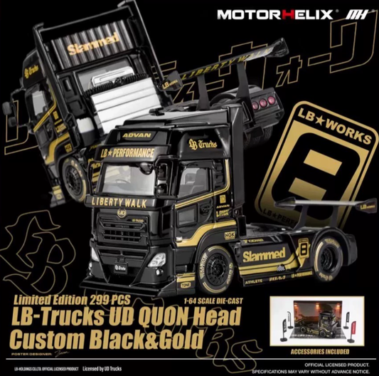 MOTORHELIX 1/64 LB-Trucks UD QUON Head Black Gold Foshan 299