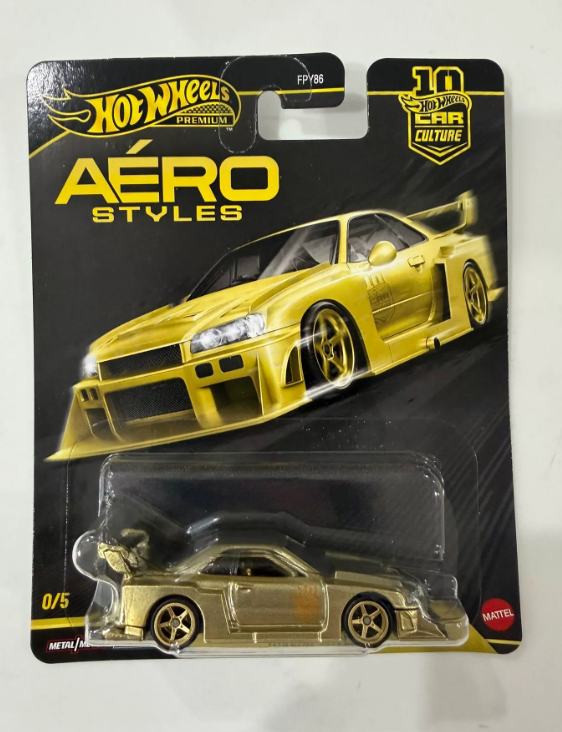 Hot Wheels Premium Aero Styles LB-ER34 Nissan Skyline Gold 0/5 Chase