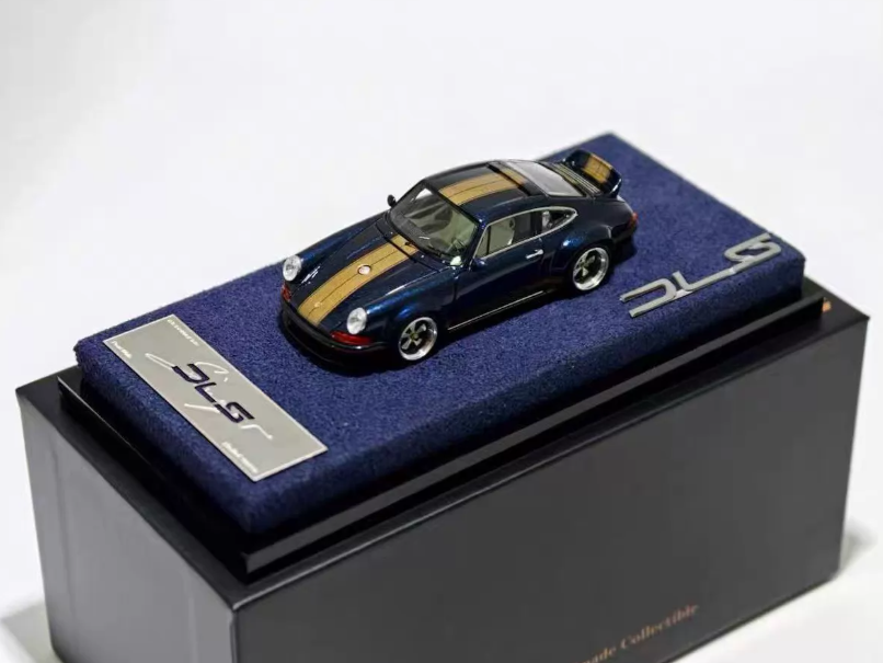 DeepMaker 1:64 Porsche Singer DLS Blue Gold Limited Edition Resin Model