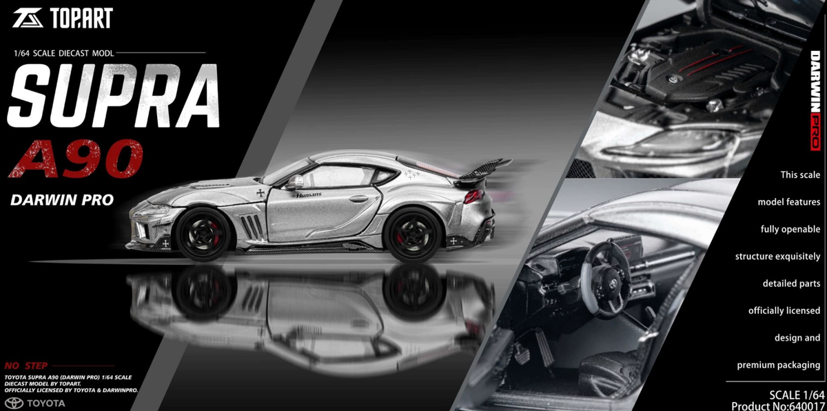 TOPART 1/64 Toyota Supra A90 Darwin PRO Liquid Silver Foshan APA