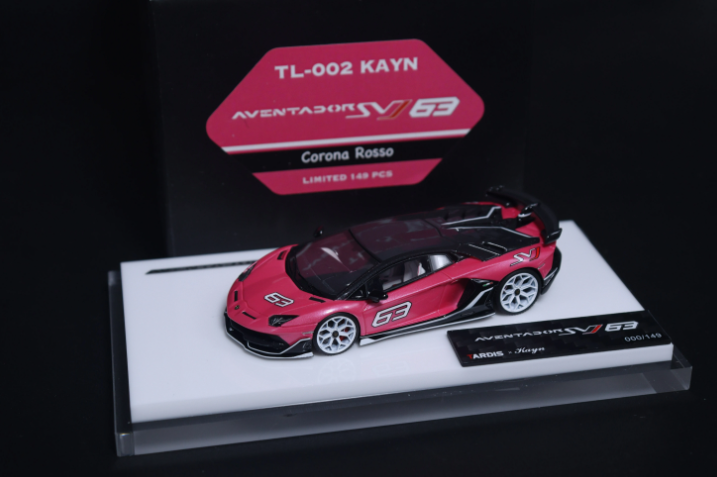TARDIS 1/64 Lamborghini Aventador SVJ 63 Corona Rosso Resin LE149