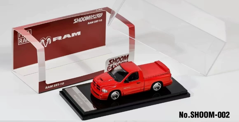 GCD Shoom 1:64 Dodge RAM SRT-10 Red Diecast Model Car with Bearing Wheels