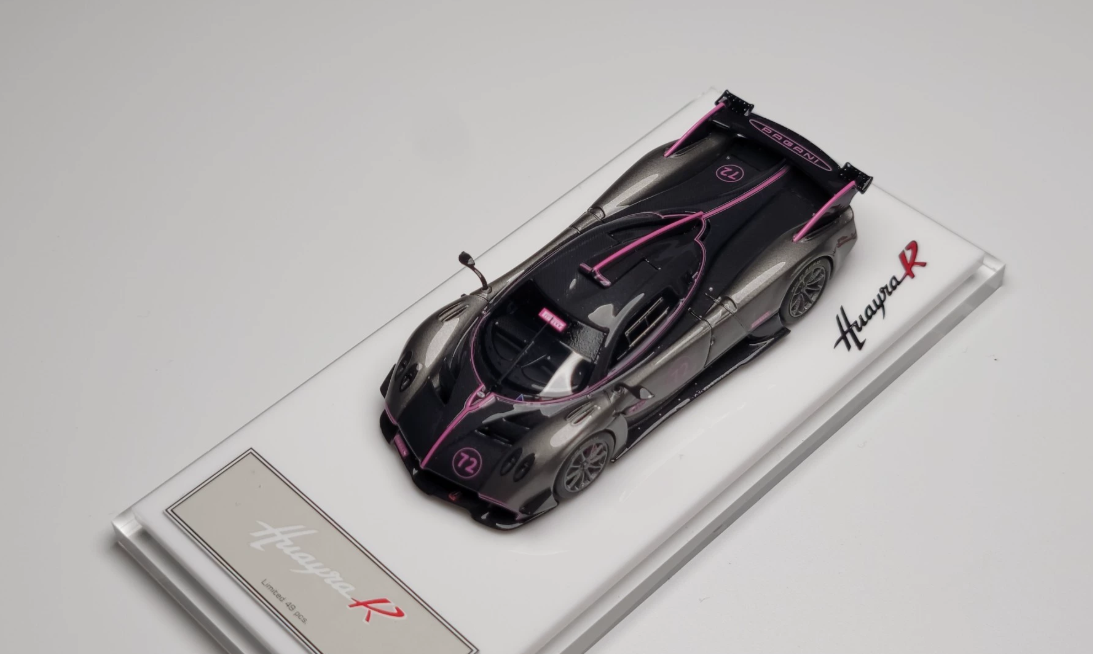 DMY 1/64 Pagani Huayra R Custom Grey Pink Livery