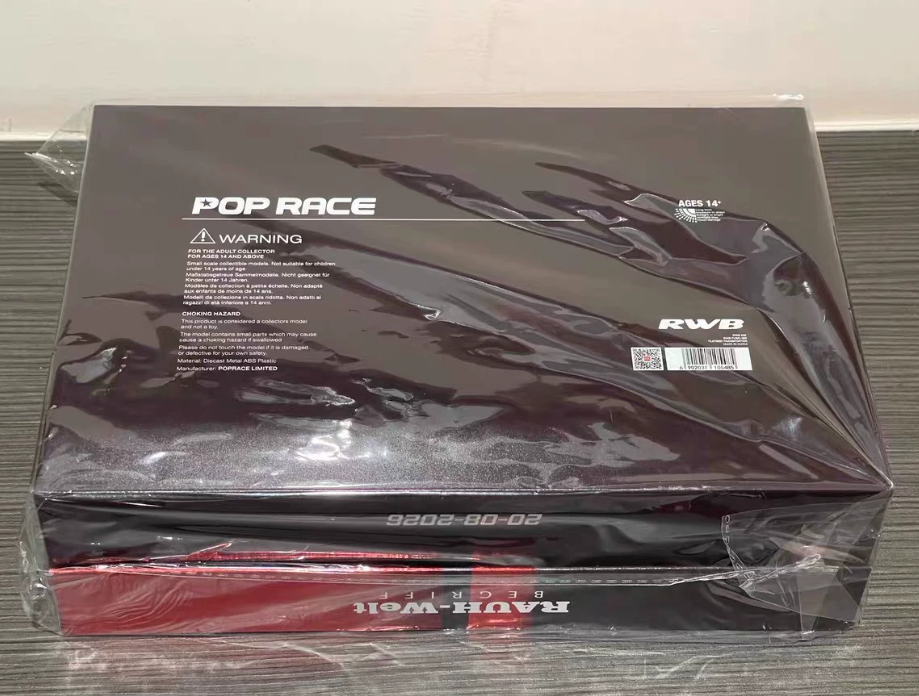 POP RACE 1/64 RWB 930 & Truck Red Chrome Hong Kong Limited Set