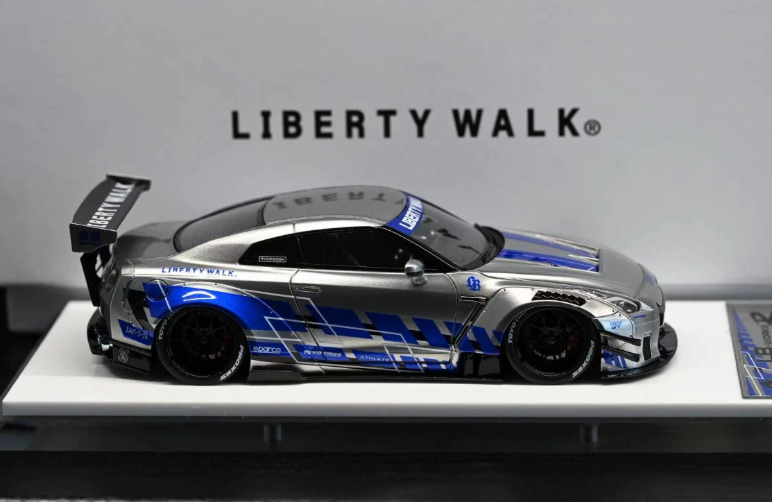 Makeup 1/43 LBWK Nissan GTR R35 Fast Furious Silver Blue