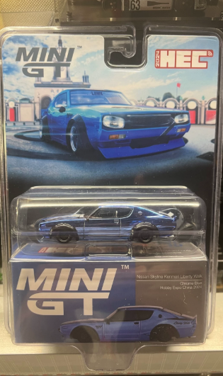 MINI GT 730 Nissan Skyline Kenmeri LB Chrome Blue HEC 2024 Blister 1/64