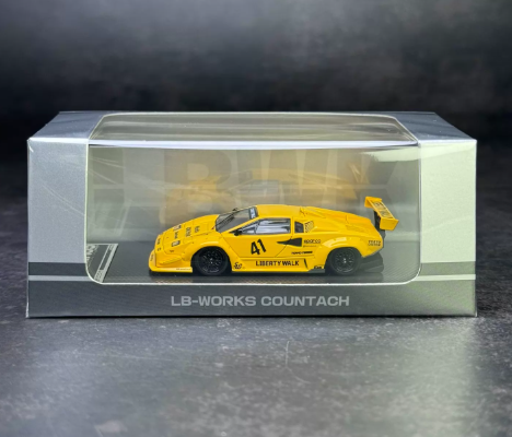 TopArt 1/64 LB-WORKS Lamborghini Countach LP500 Yellow