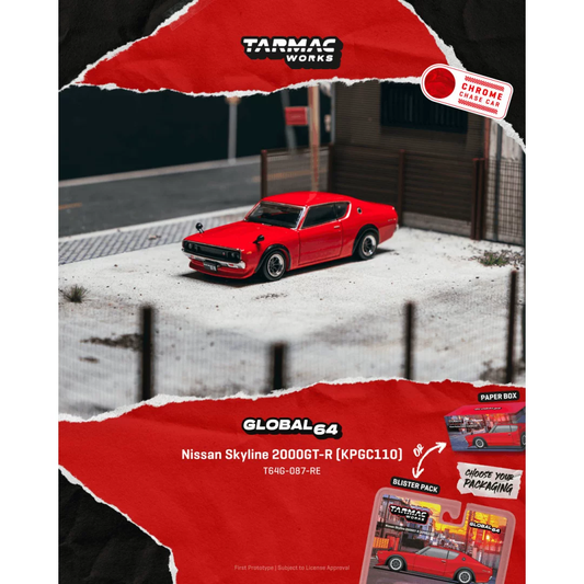 TW 1/64 Nissan Skyline 2000GT-R KPGC110 Red Preorder