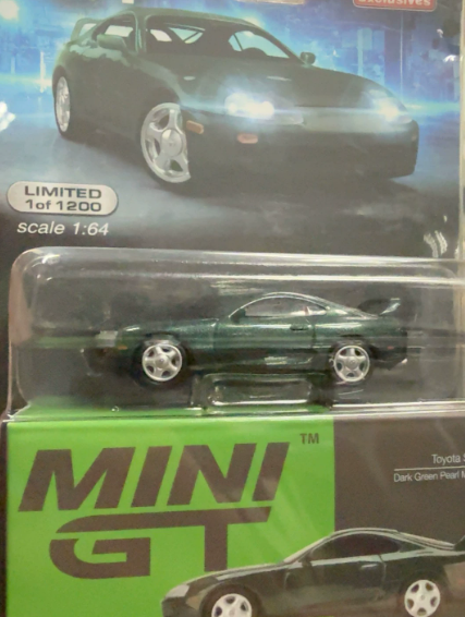 MINI GT 230 Toyota Supra A80 Dark Green Pearl 1/64 Limited Edition