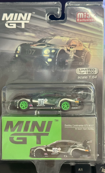 MINI GT 208 M-Sport Bentley Continental GT3 MiJo Exclusive Chase