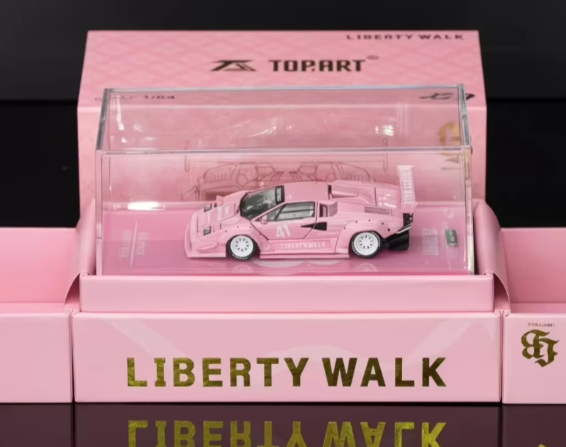 TOPART 1/64 LBWK Countach Pink Full Open