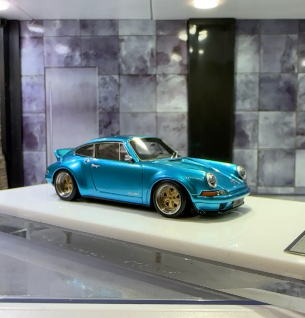 MY64 1:64 Porsche 911 Kaege Retro Electroplated Blue Ducktail Limited Edition