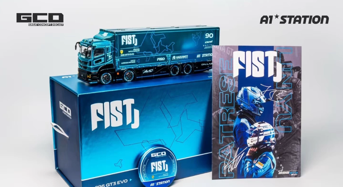 GCD 1/64 Fuso Super Great Hino 300 FIST Luminous Blue Set Foshan
