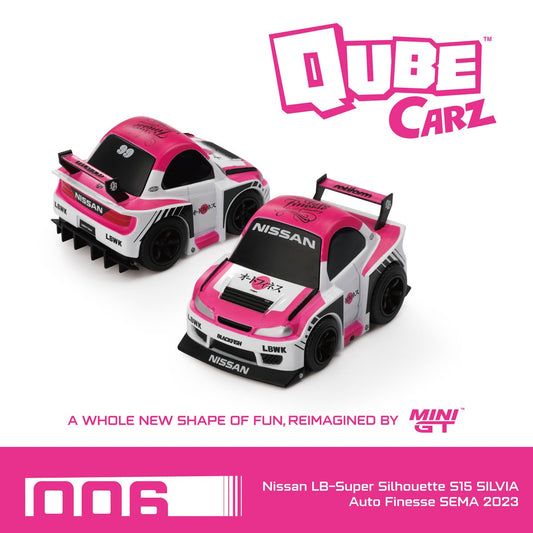 MINIGT QubeCarz 1/64 Nissan S15 Silvia LB Auto Finesse SEMA Pink Preorder