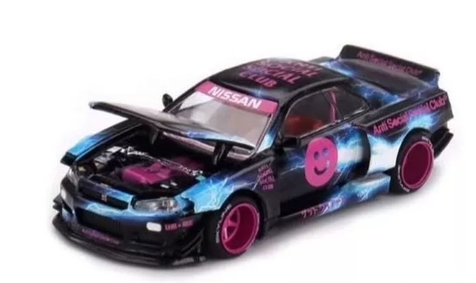 MINI GT x Kaido House Anti Social Social Club Nissan Skyline GT-R R34
