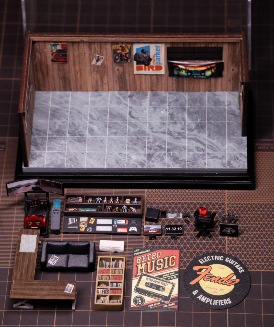 PRESAY 1/64 Happy Room Diorama Display Set