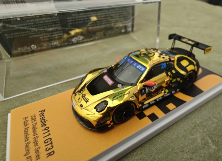 ARbox 1/64 Porsche 911 GT3 R 2025 Thailand Super Series Gold Black Chase