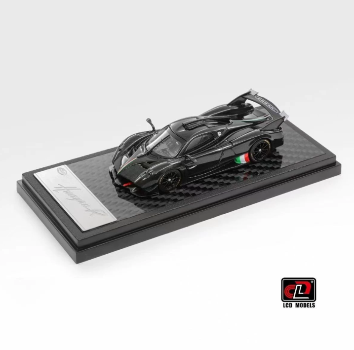 LCD 1/64 Pagani Huayra R Glossy Black Carbon Italian Livery