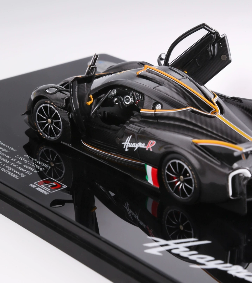 LCD 1/43 Pagani Huayra R Full Open Alloy Black Carbon HEC Beijing Edition