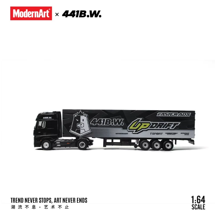 ModernArt x 441B.W. 1/64 Mercedes-Benz Actros & Nissan GT-R R35 Set