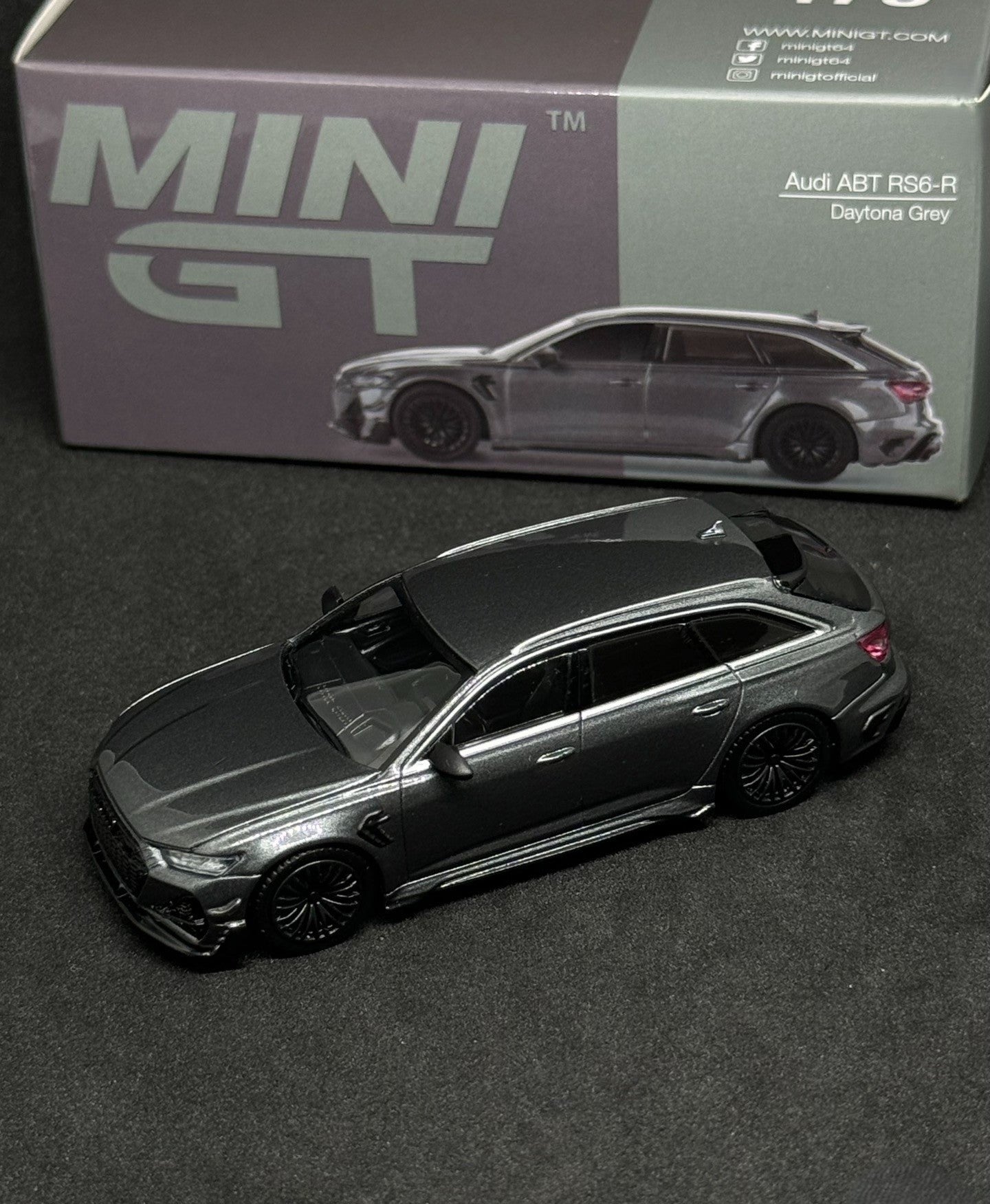 Mini GT 479 Audi ABT RS6-R Daytona Grey 1/64 Diecast Model Car