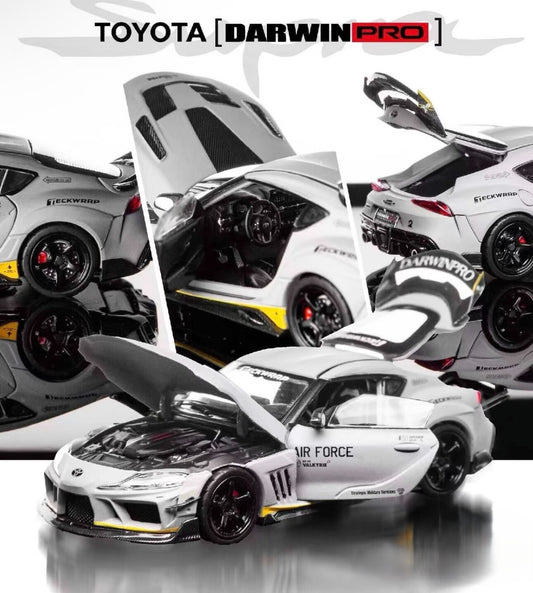 TopArt Toyota Supra DarwinPro Air Force Grey 1/64 Diecast Model Car